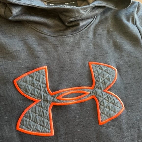 Under Armour Womens BIG LOGO Hooded Cold Gear Sweatshirt‎ Medium M Dark Gray - Picture 3 of 7